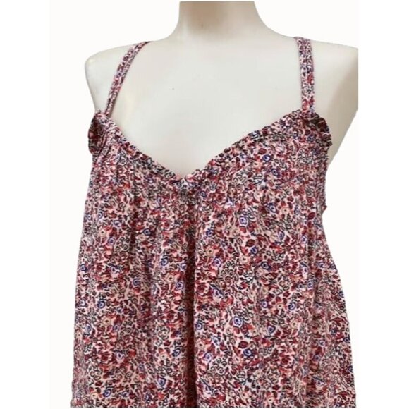 Universal Thread Womens Mini Dress Criss Cross Back Short Pintuck Pink Floral S - Picture 3 of 5